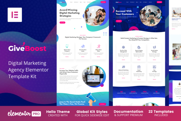 Give Boost – Digital Marketing Agency Elementor Template Kit